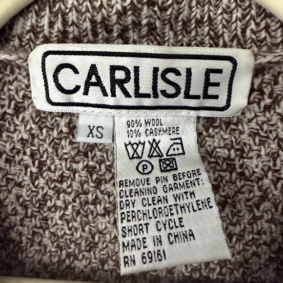 Wool Cashmere Blend Soft Brown & White Marl Open Cardigan Women’s XS Carlisle - Picture 2 of 6